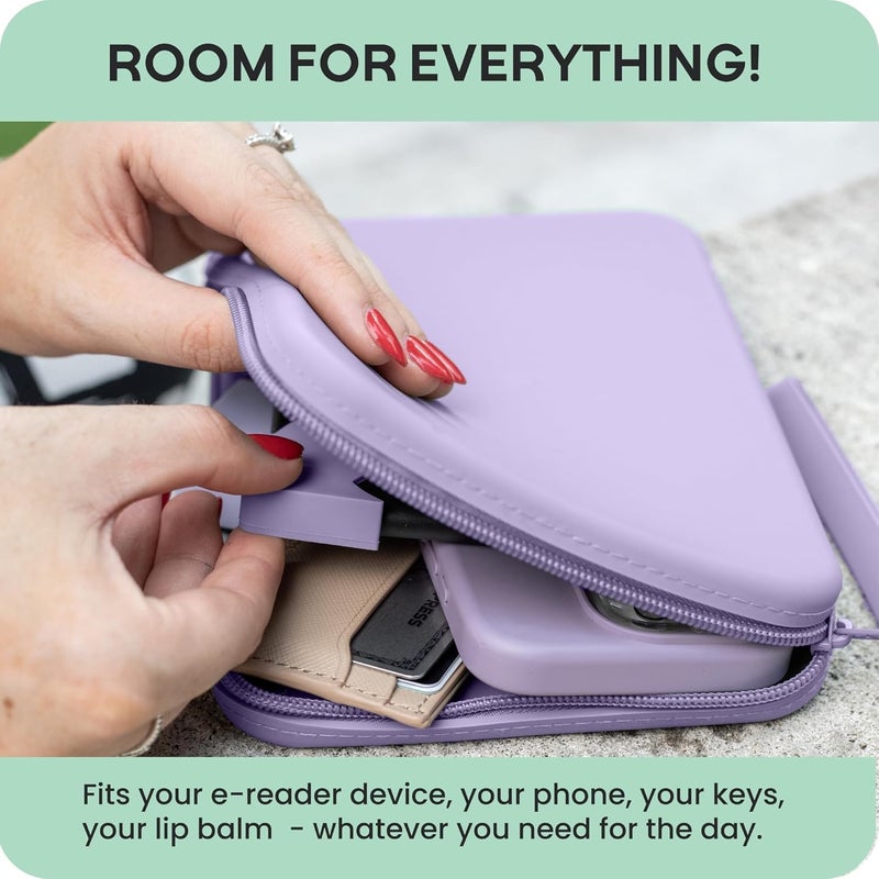 Strapsicle Silicone Clutch for Kindle & E-Readers – Multi-Purpose Bag for Phone, Wallet & Keys – Fits 6.8″–7″ Paperwhite 2024, 6″ Kindles, Kobos, Nook – Anti-Dust Coating - Bondi Blue - Image 2